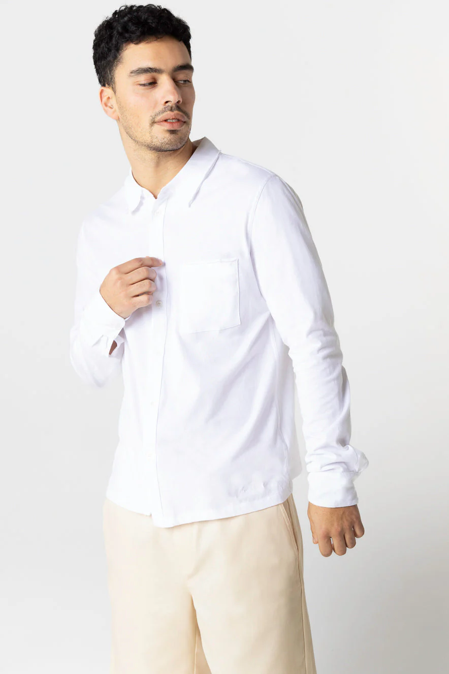 Chemise Blanche Col Chemise Manches Longues en Coton Organique - Image 5