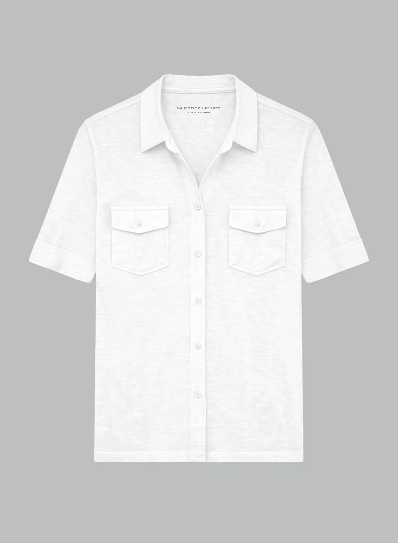 Chemise Blanche Manches Coudes en Lin / Elasthanne - Image 6