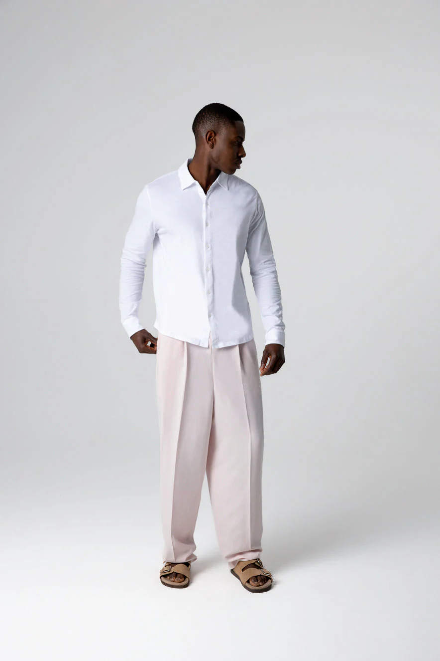 Chemise Blanche Manches Longues en Coton Organique / Elasthanne - Image 3