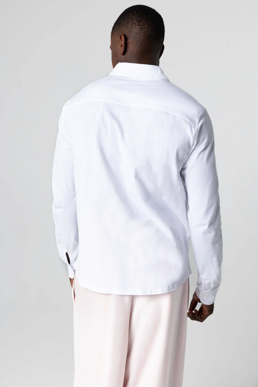 Chemise Blanche Manches Longues en Coton Organique / Elasthanne - Image 4