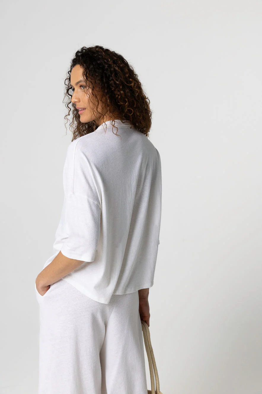 Chemise Milk Manches Courtes en Coton / Lin - Image 4
