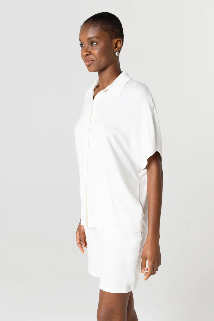 Chemise Cream Manches Courtes en Viscose / Elasthanne - Image 3