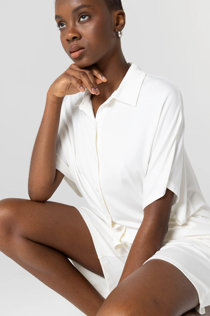 Chemise Cream Manches Courtes en Viscose / Elasthanne - Image 6