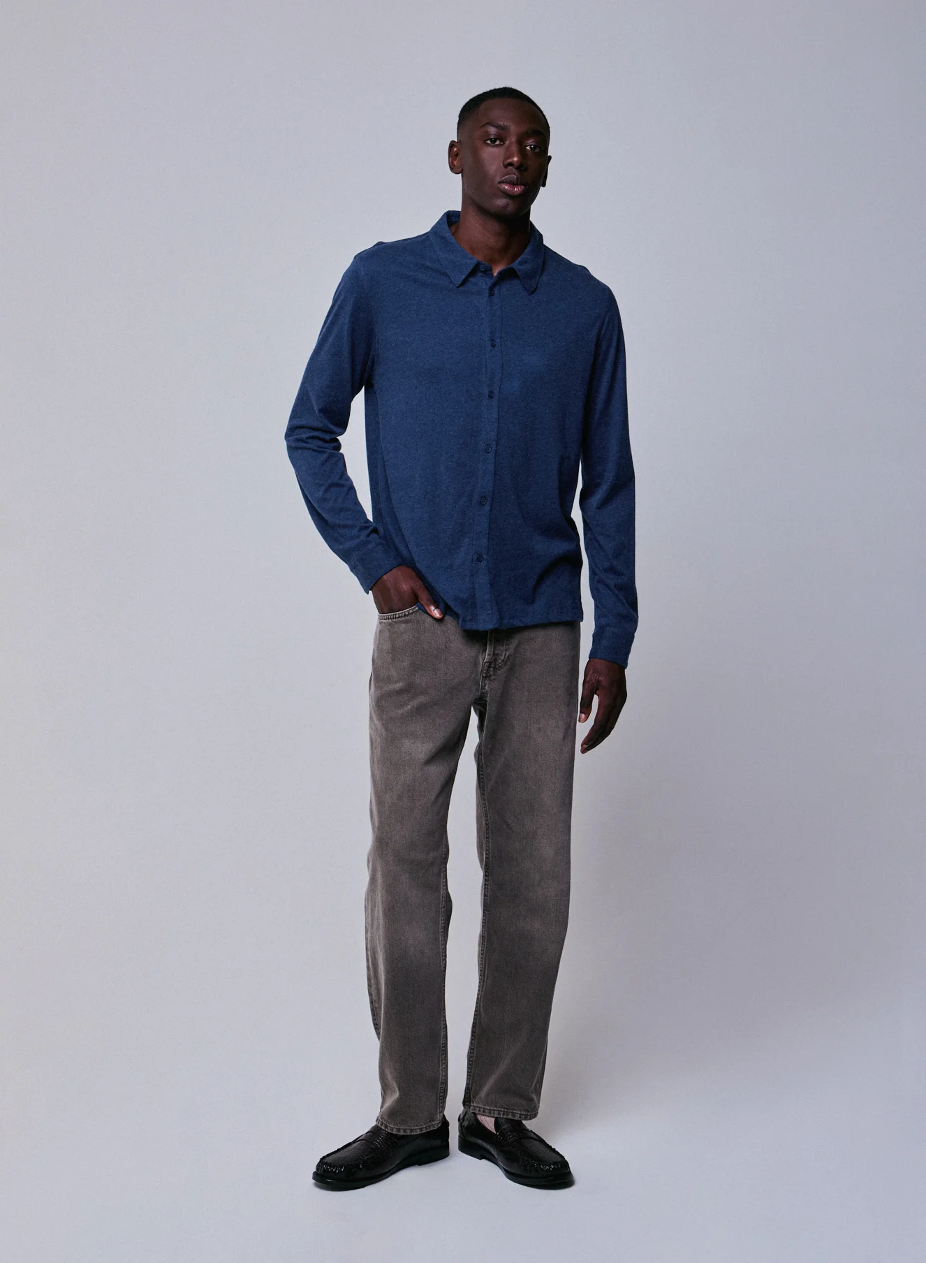 Chemise Bleu Chemise Manches Longues en Coton organique - Image 4