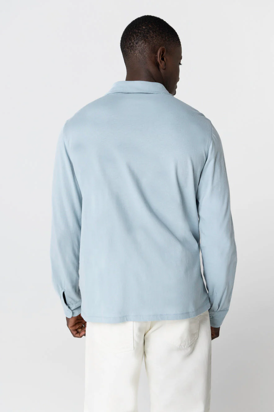 Chemise Bleu Clair Col Chemise Manches Longues en Coton Organique - Image 4