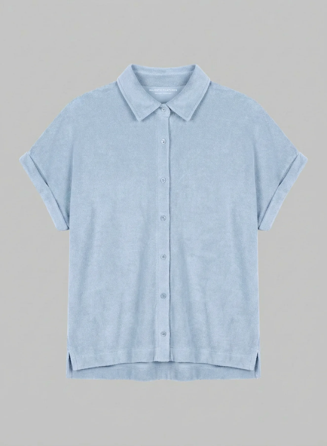 Chemise Bleu Clair Sans Manches en Coton organique / Polyamide - Image 6