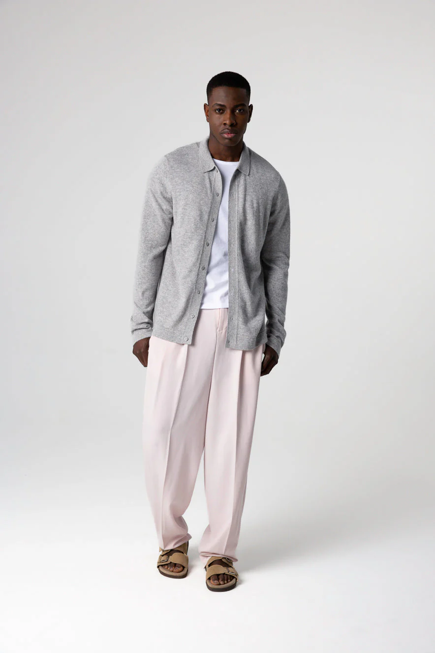 Chemise Grise Manches Longues en Cachemire - Image 5