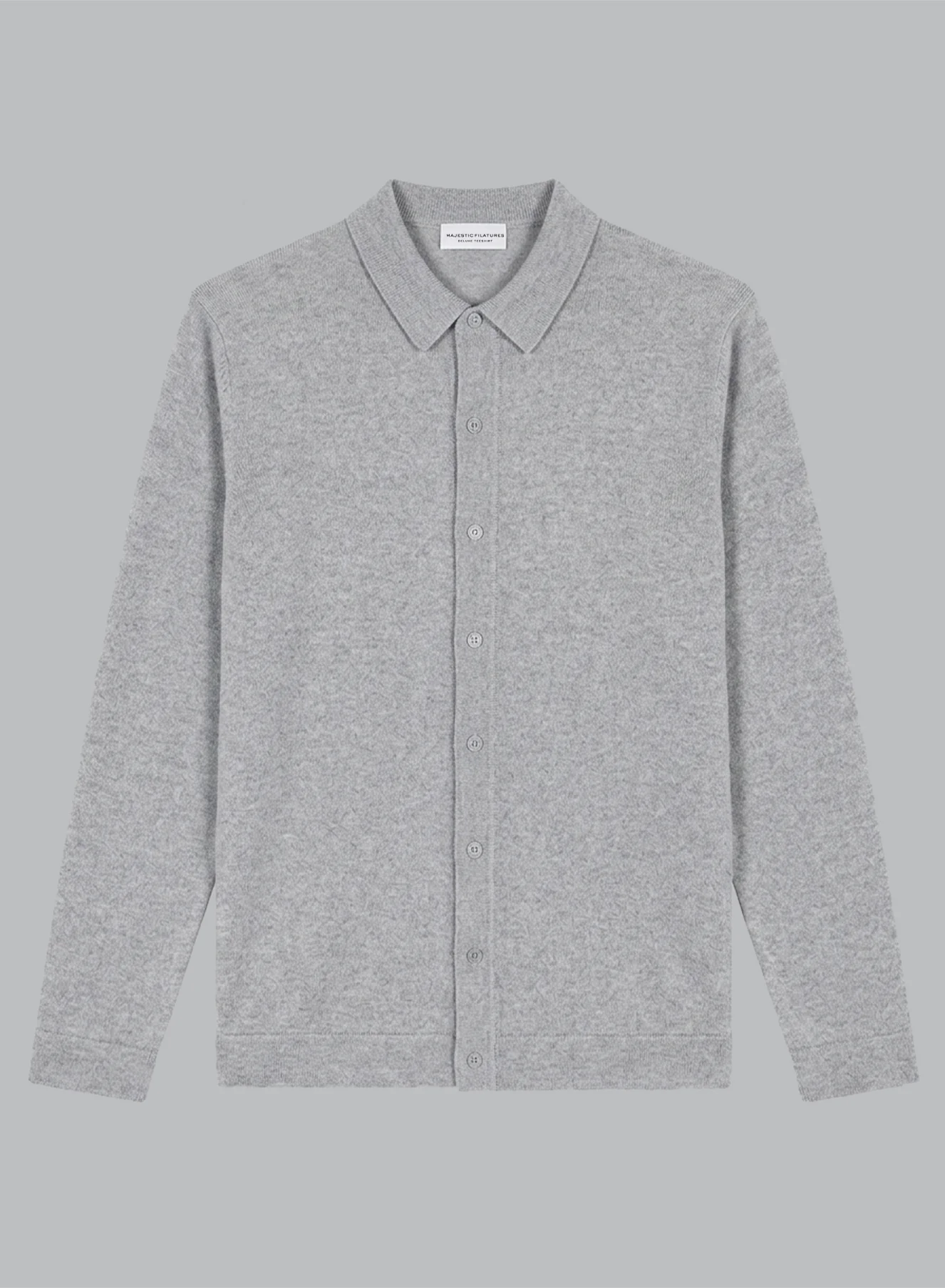 Chemise Grise Manches Longues en Cachemire - Image 7