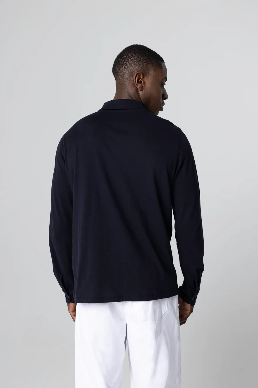 Chemise Marine Col Chemise Manches Longues en Coton Organique - Image 4