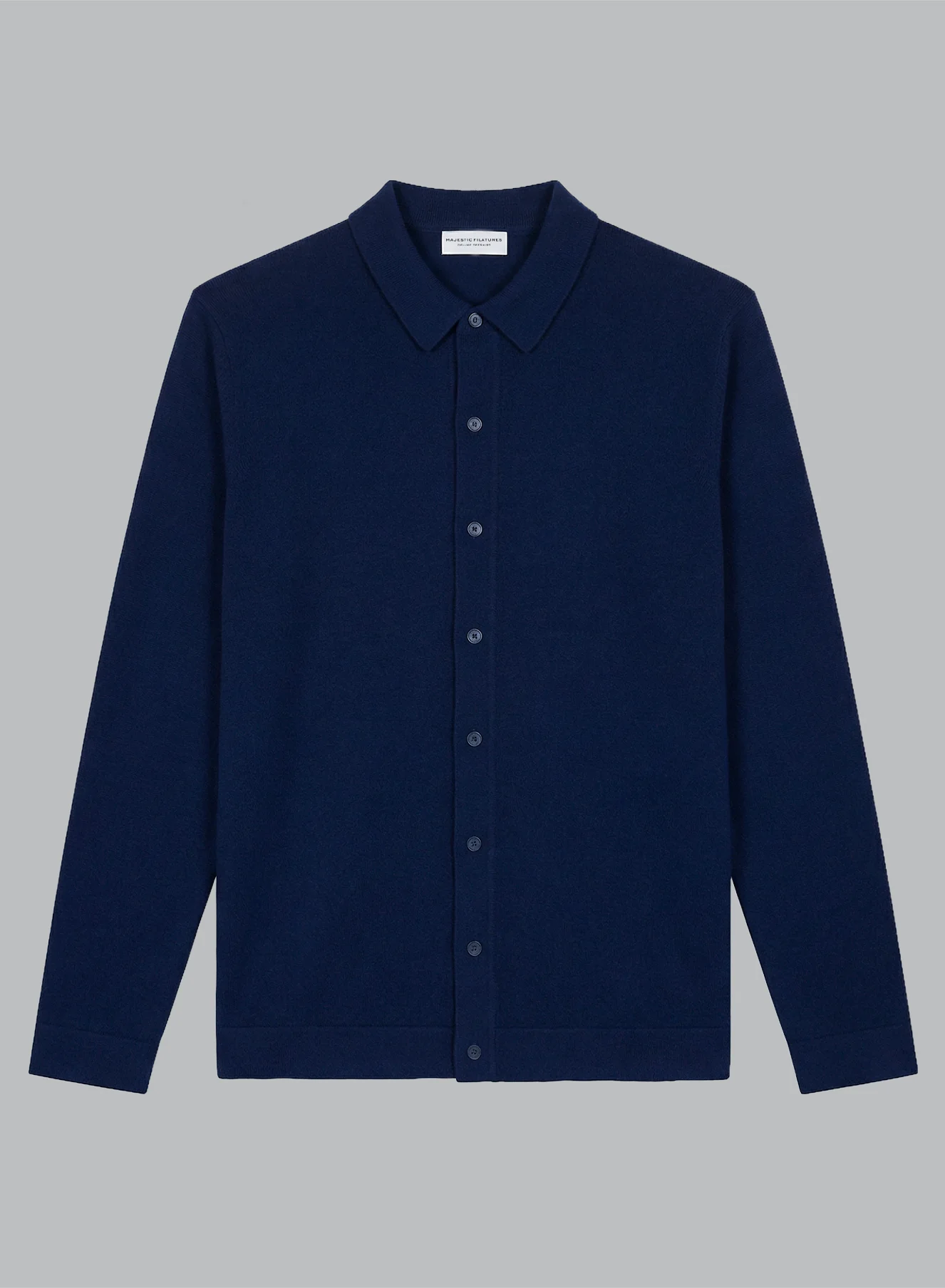 Chemise Marine Manches Longues en Cachemire - Image 7