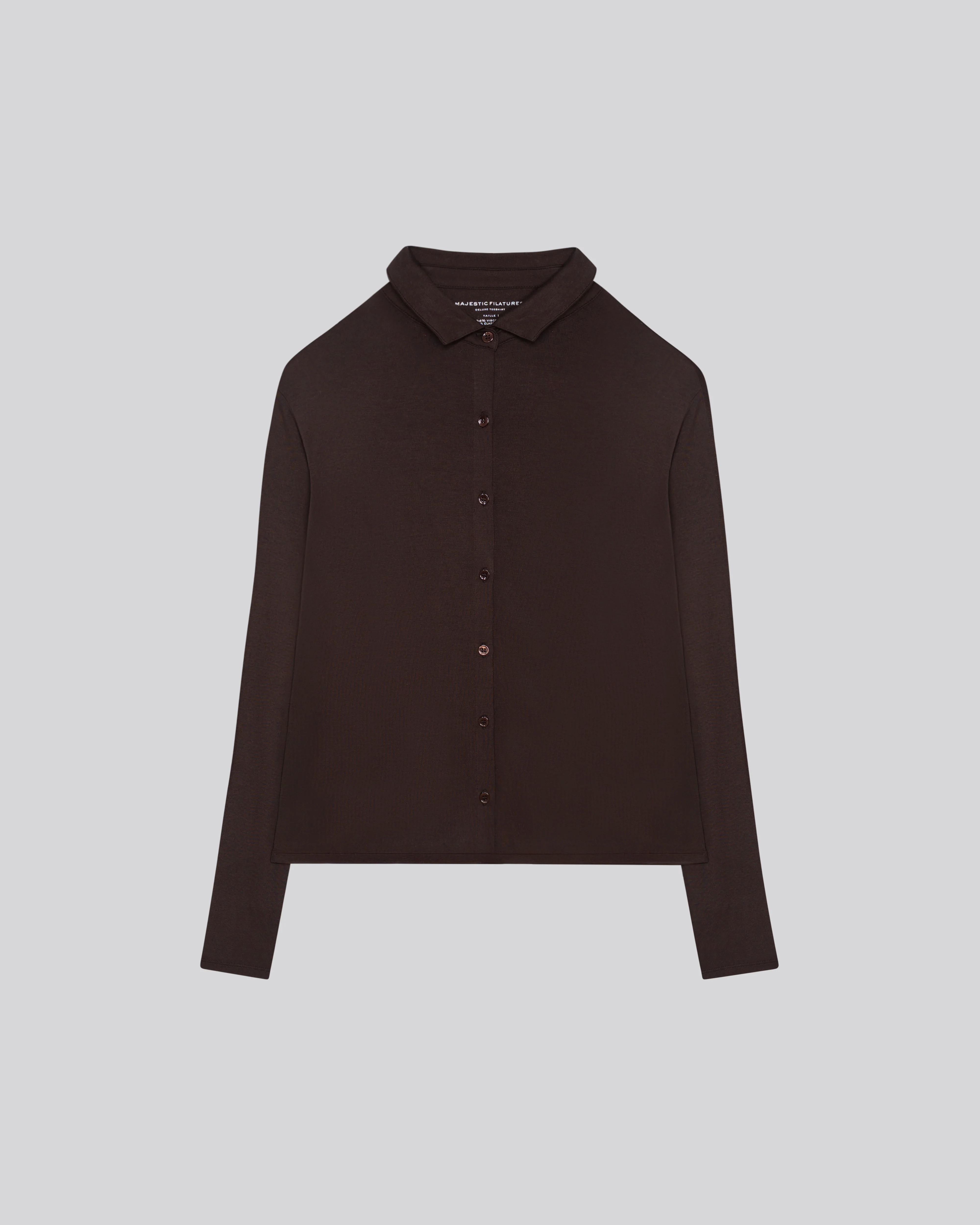 Chemise Marron Chemise Manches Longues en Viscose / Elasthanne - Image 5