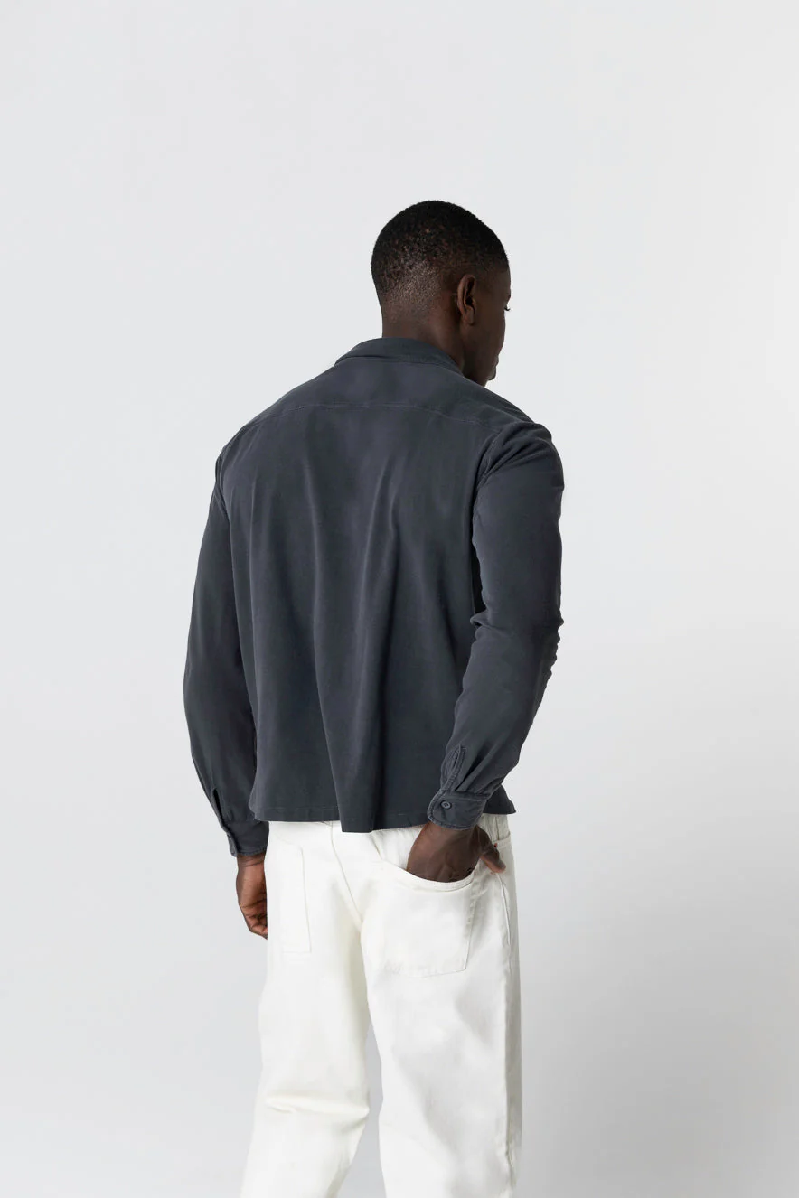 Chemise Noire HD Manches Longues en Coton organique / Elasthanne - Image 3