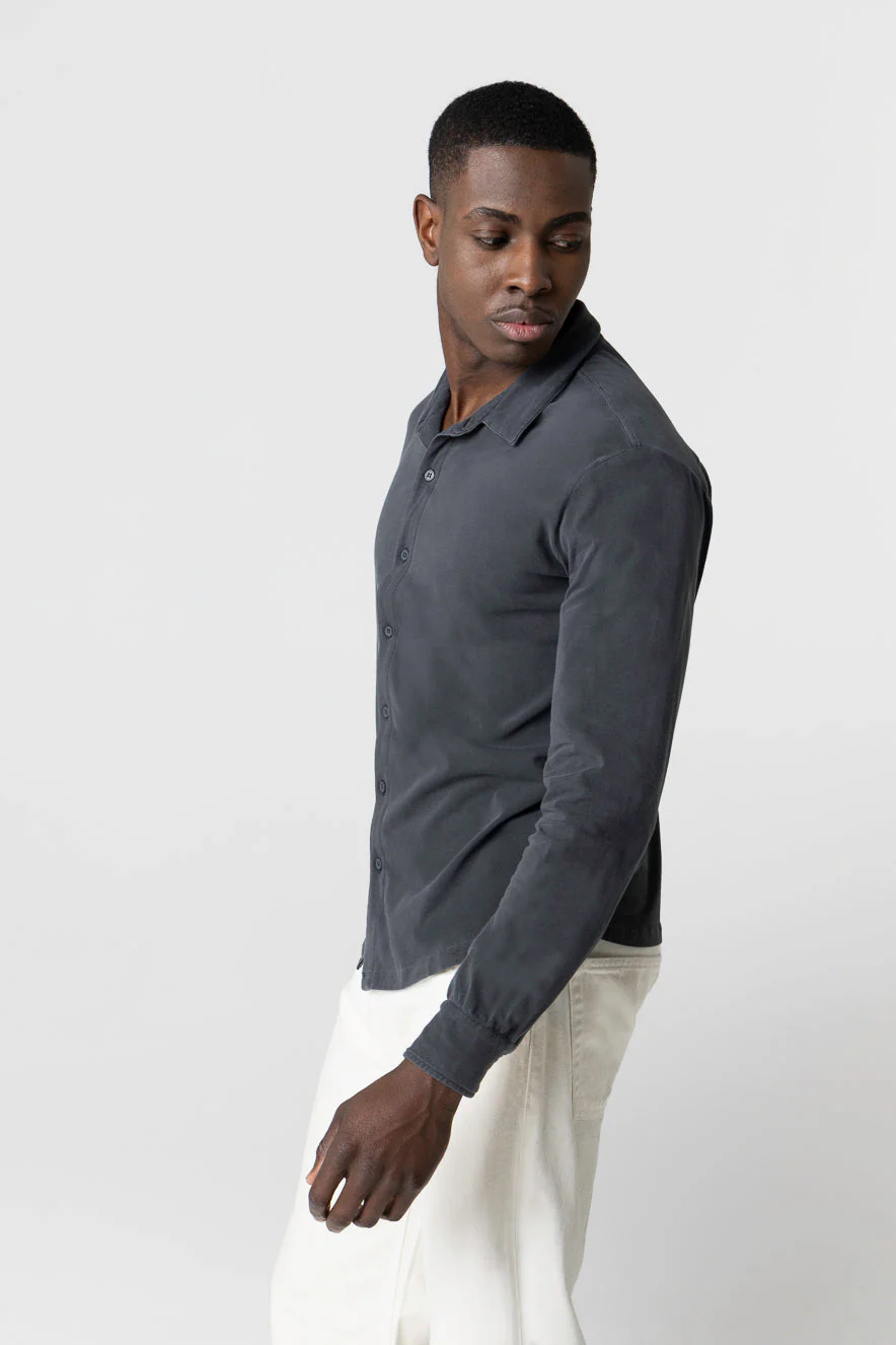 Chemise Noire HD Manches Longues en Coton organique / Elasthanne - Image 4
