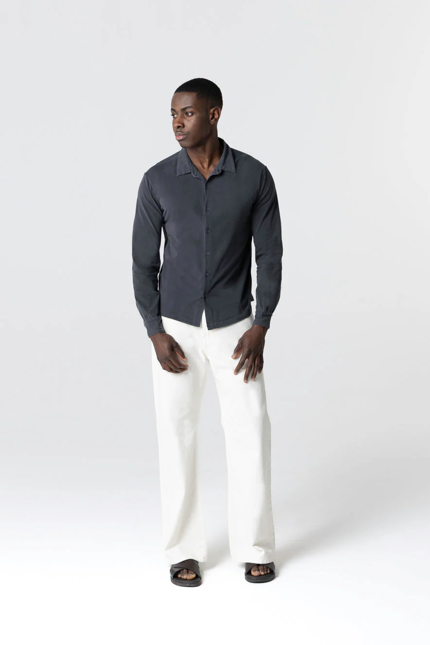 Chemise Noire HD Manches Longues en Coton organique / Elasthanne - Image 5
