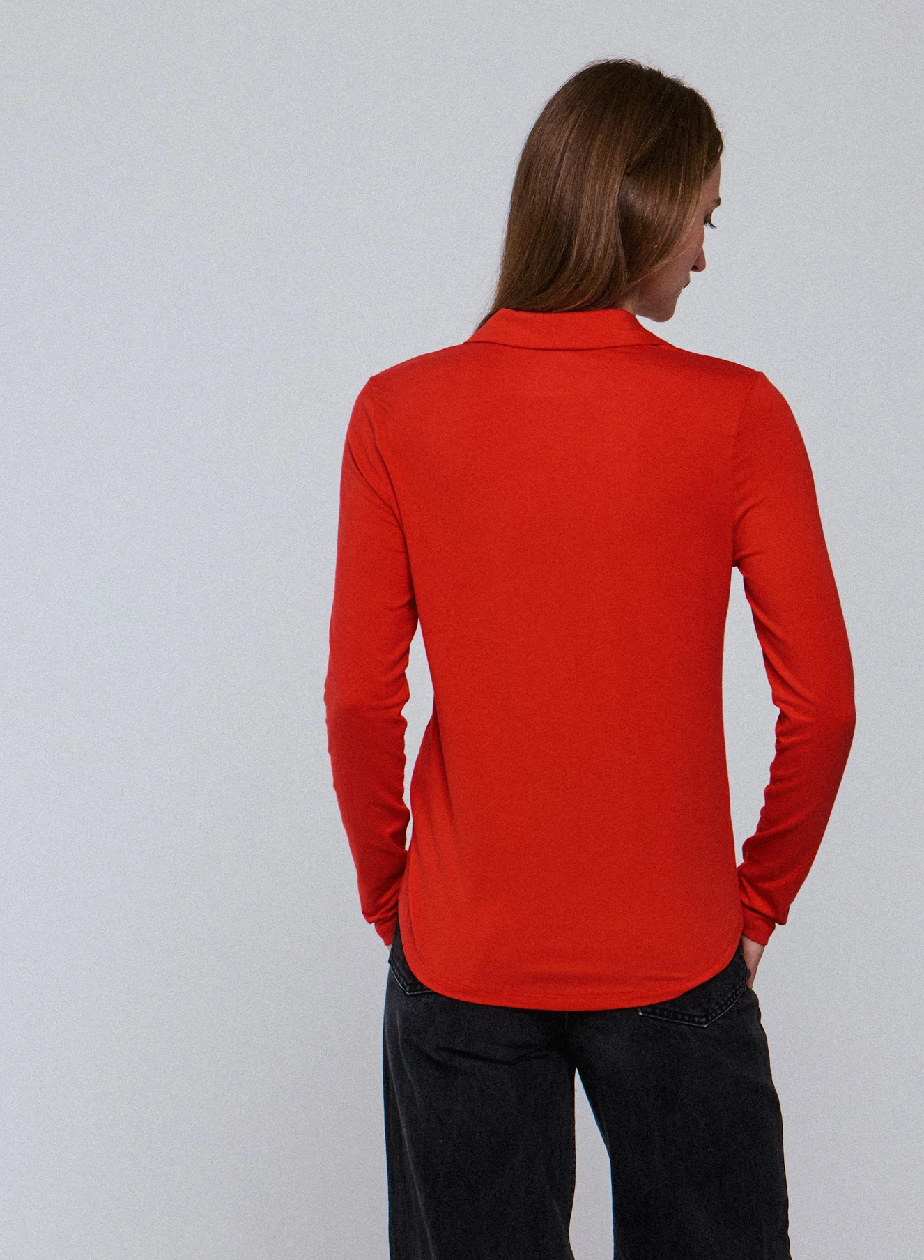 Chemise Orange Chemise Manches Longues en Viscose / Elasthanne - Image 5
