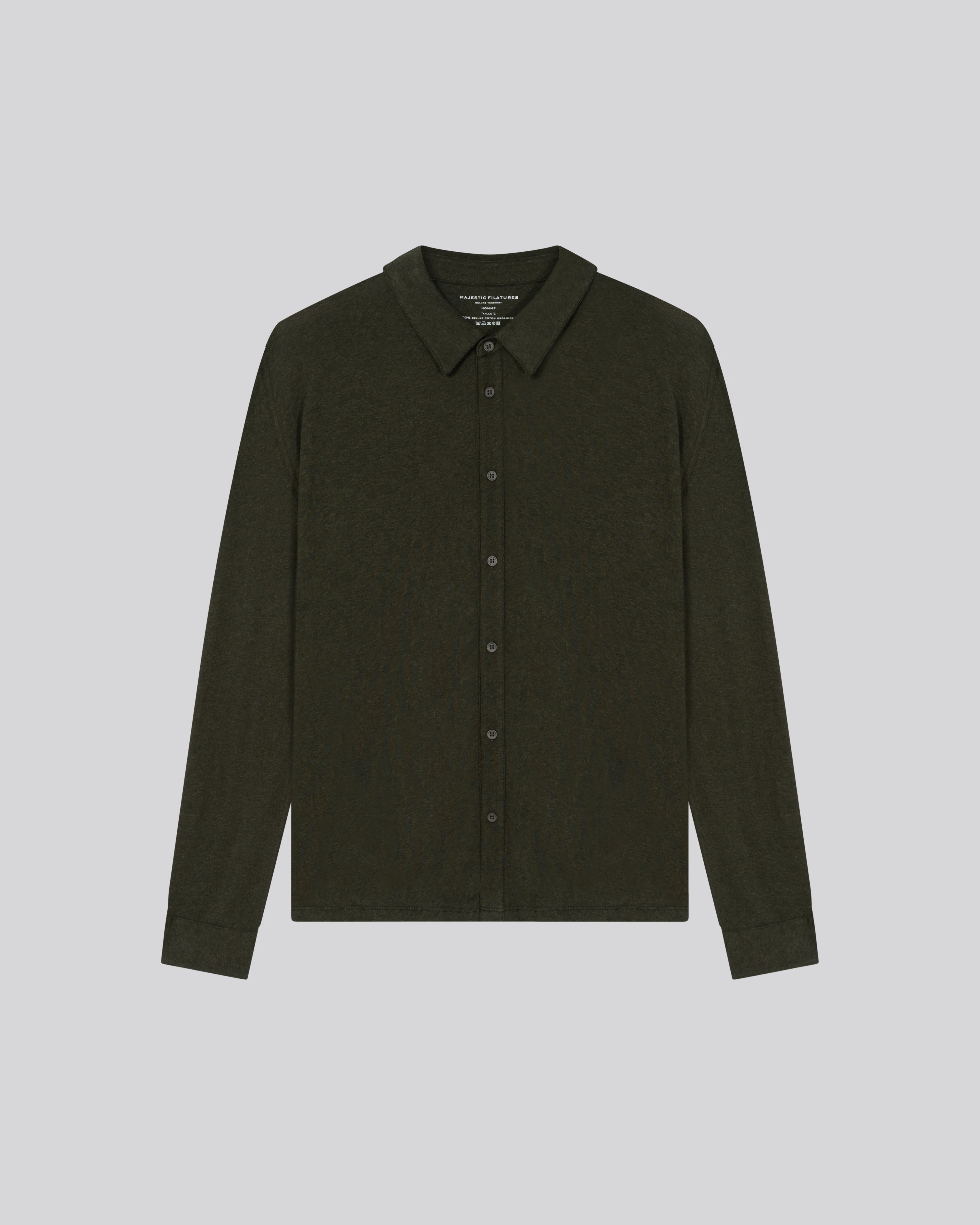 Chemise Vert Chemise Manches Longues en Coton organique - Image 6