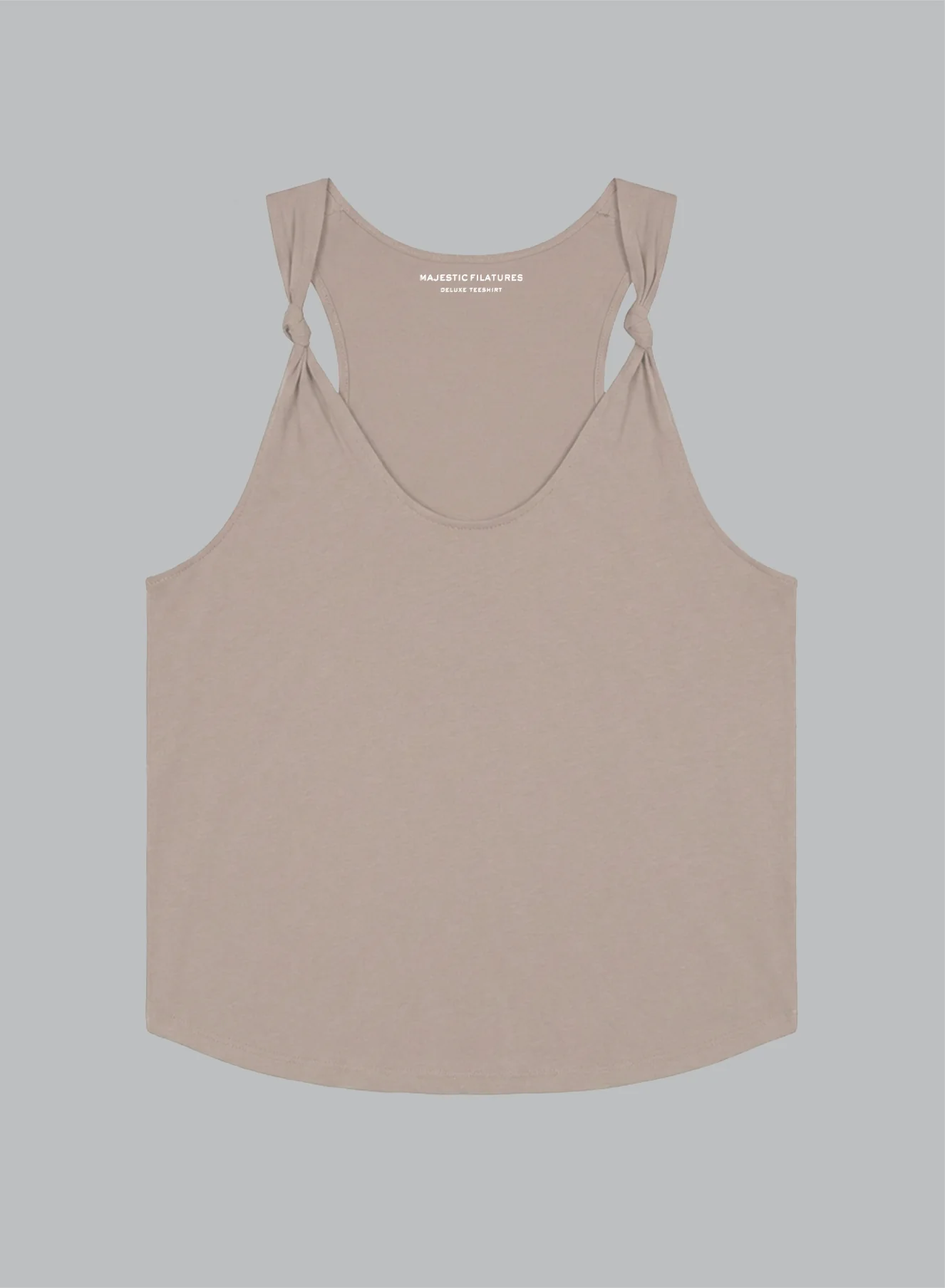 Débardeur Beige Col Rond Sans Manches en Coton Supima - Image 6