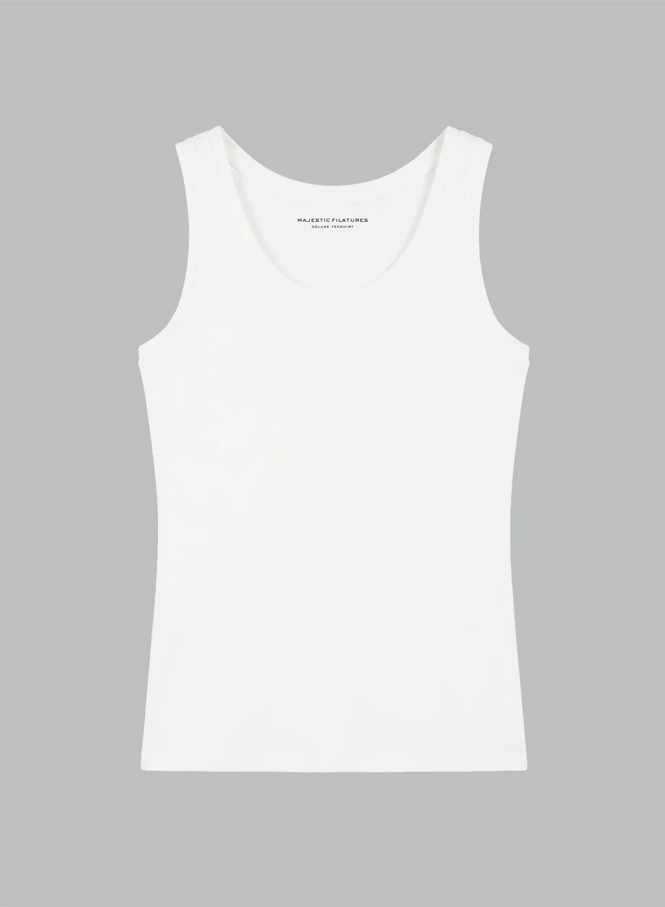 Débardeur Blanc Col U Sans Manches en Viscose / Élasthanne - Image 6