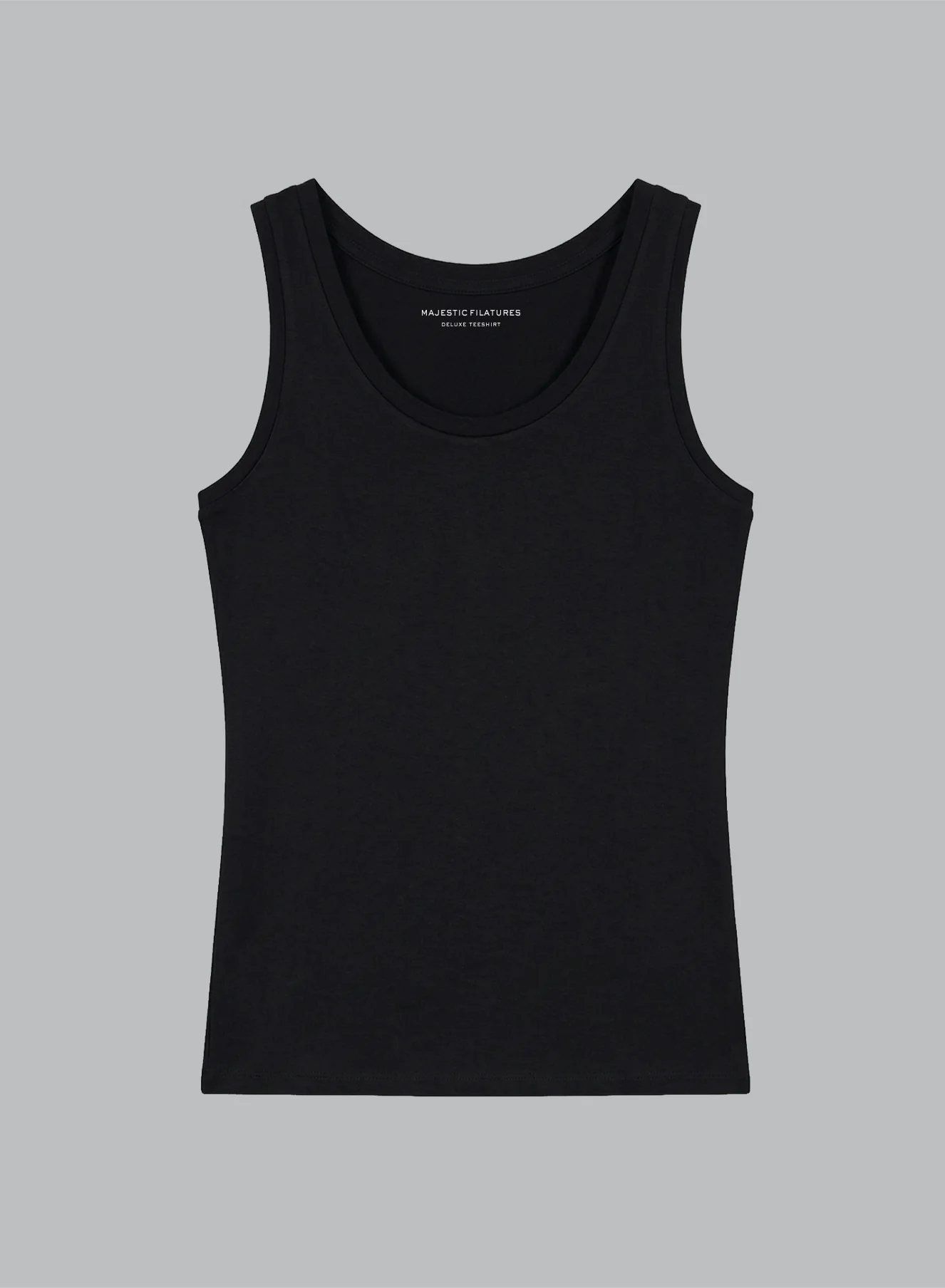 Débardeur Noir Col U Sans Manches en Viscose / Élasthanne - Image 11