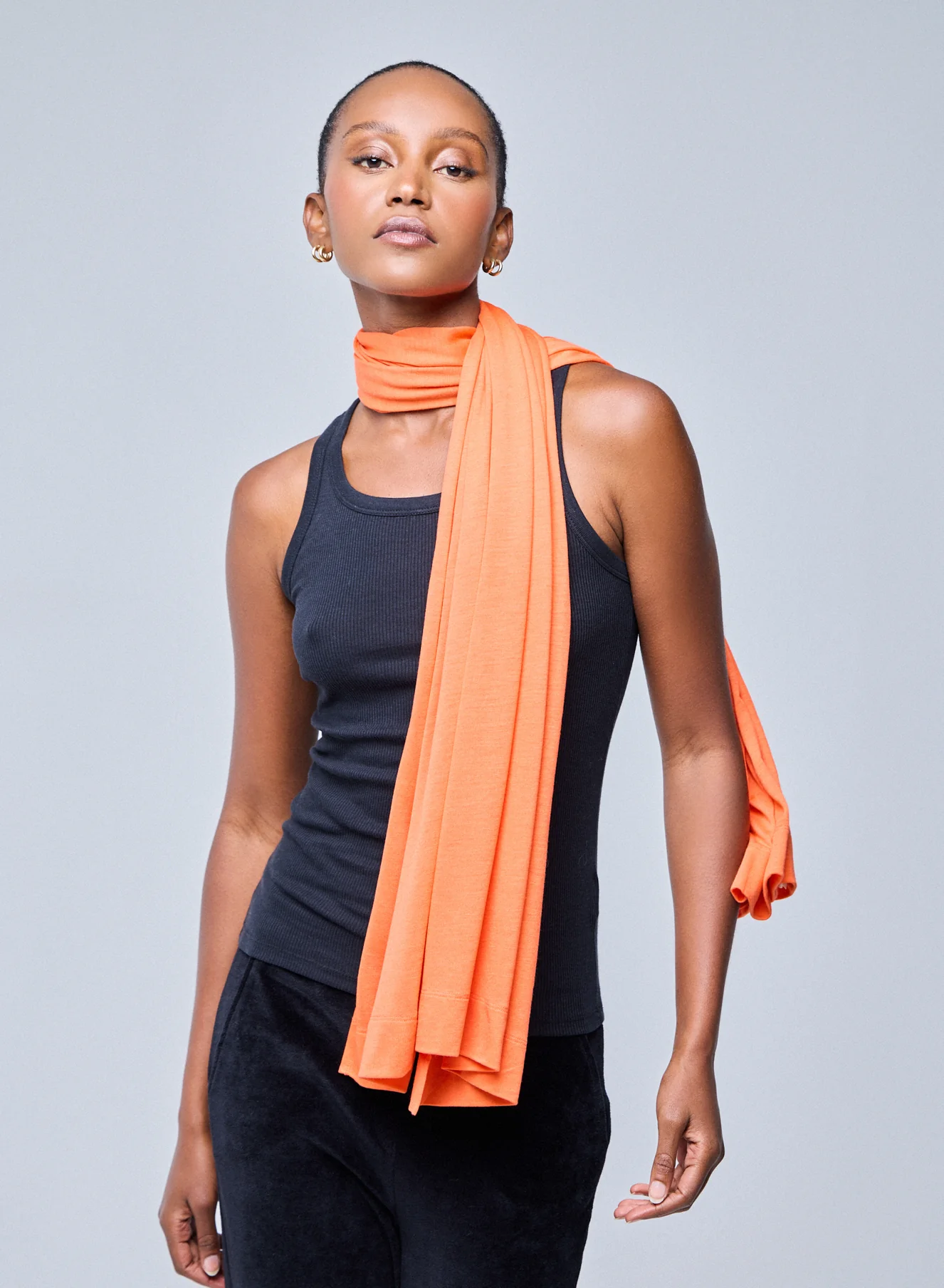 Echarpe Orange en Viscose / Cachemire - Image 4