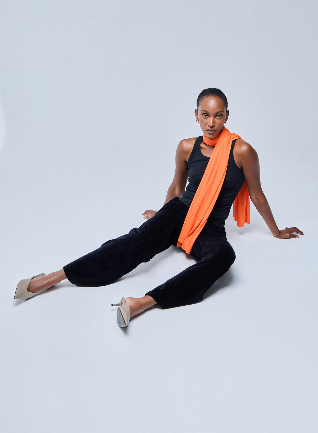 Echarpe Orange en Viscose / Cachemire - Image 5