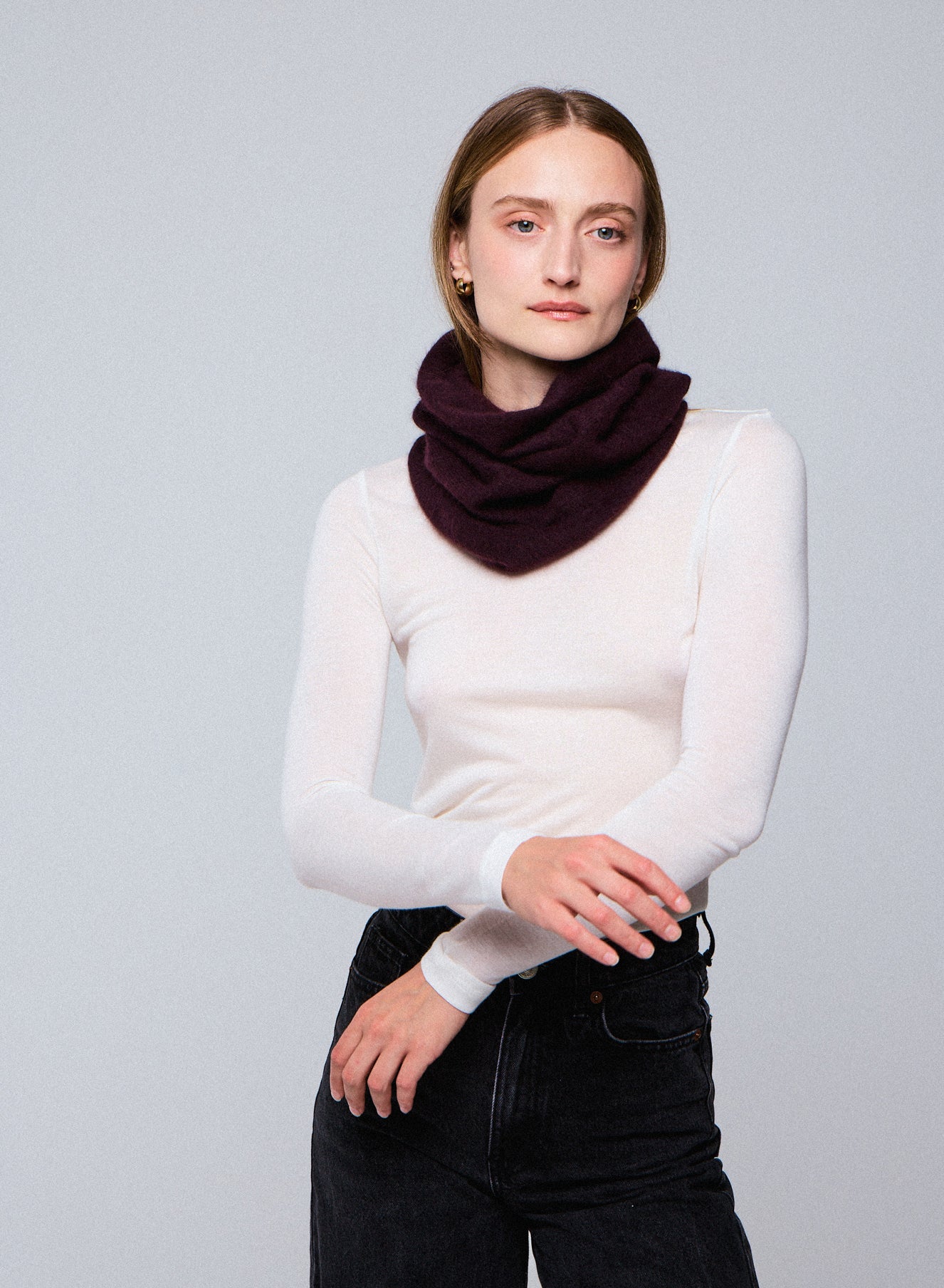 Col Long Aubergine en Raccoon - Image 4