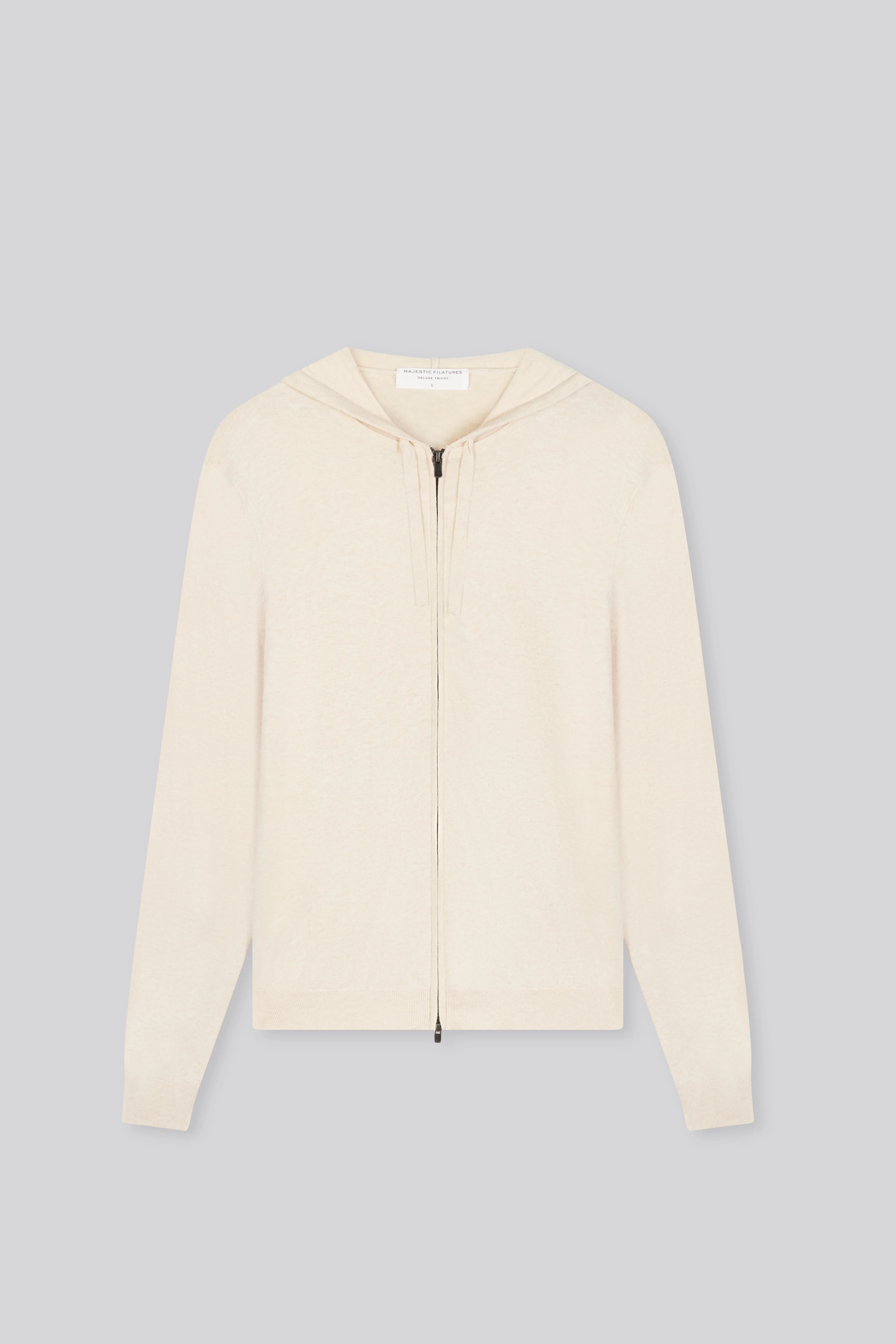 Gilet Beige Capuche Manches Longues en Coton organique / Elasthanne - Image 6