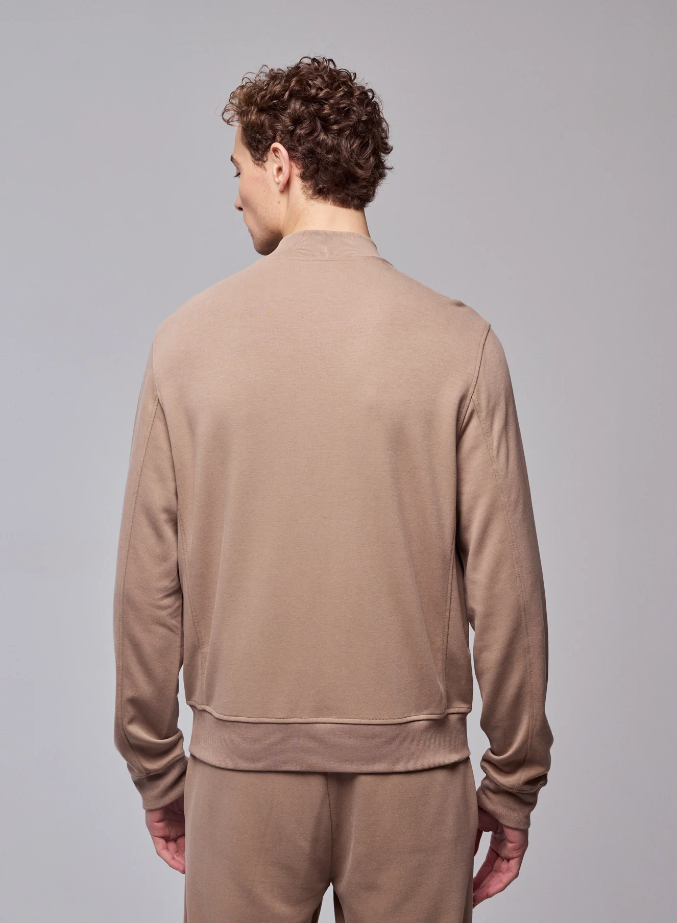 Gilet Beige Col Rond Manches Longues en Lyocel, Tencel / Coton organique - Image 4