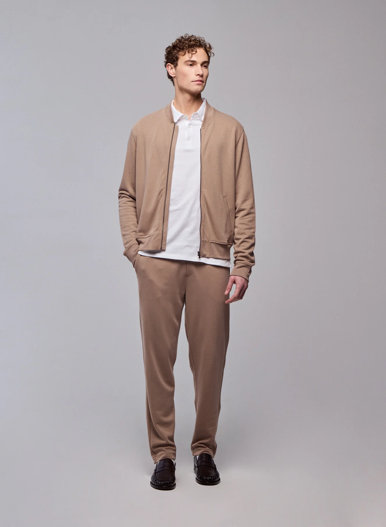 Gilet Beige Col Rond Manches Longues en Lyocel, Tencel / Coton organique - Image 5