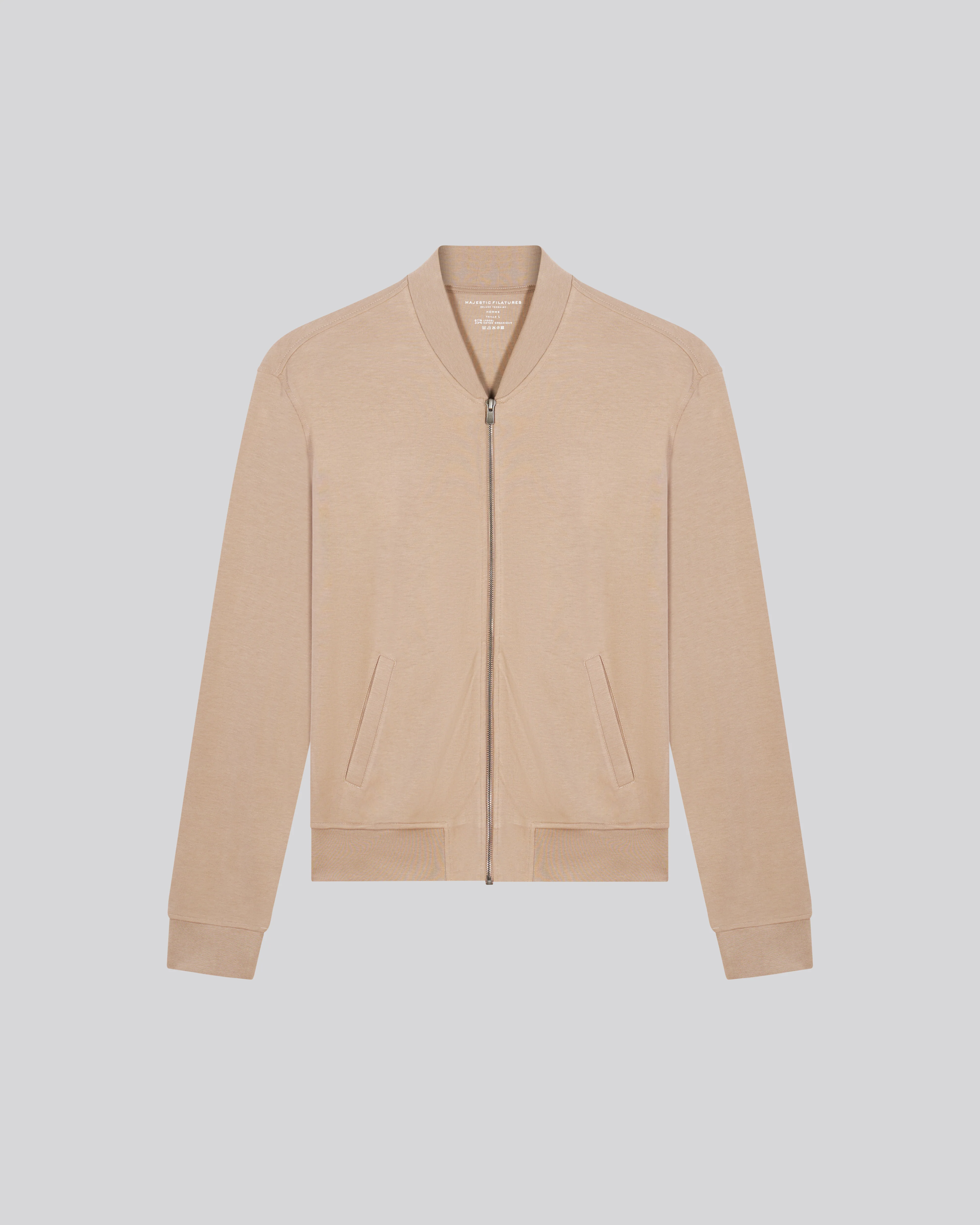 Gilet Beige Col Rond Manches Longues en Lyocel, Tencel / Coton organique - Image 6