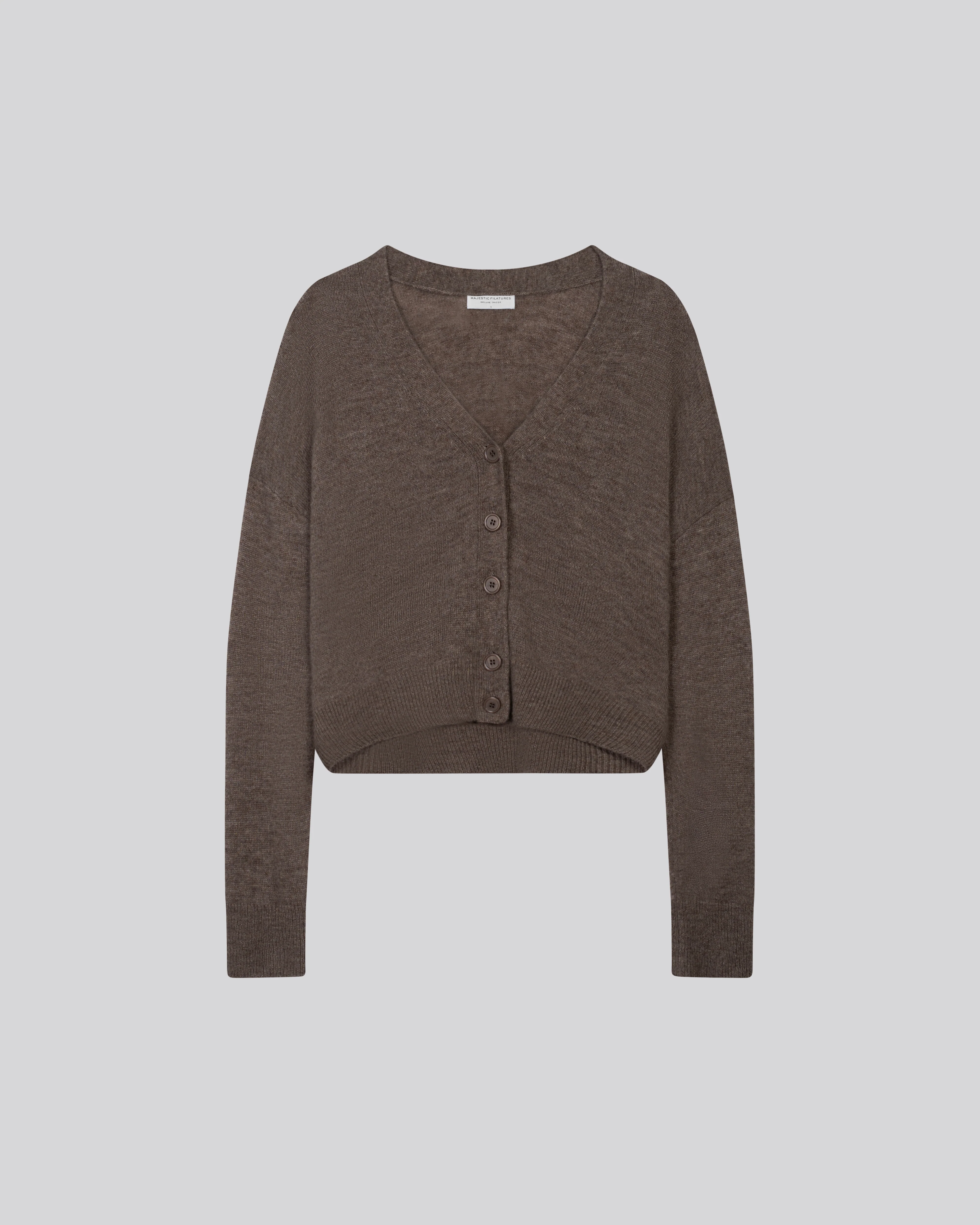 Gilet Beige Col V Manches Longues en Laine / Soie / Cachemire - Image 6