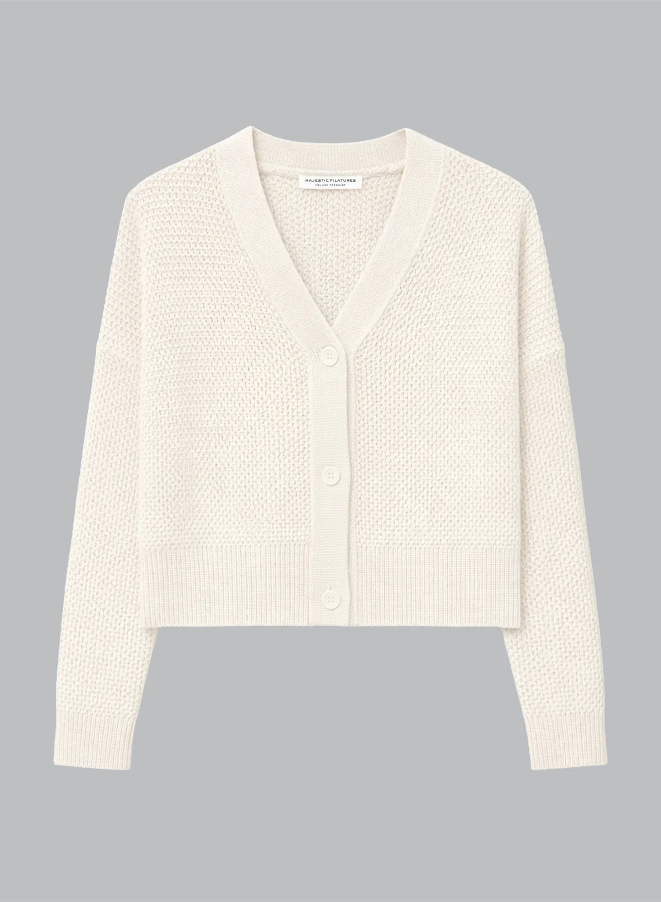 Gilet Milk Col V Manches Longues en Coton - Image 7