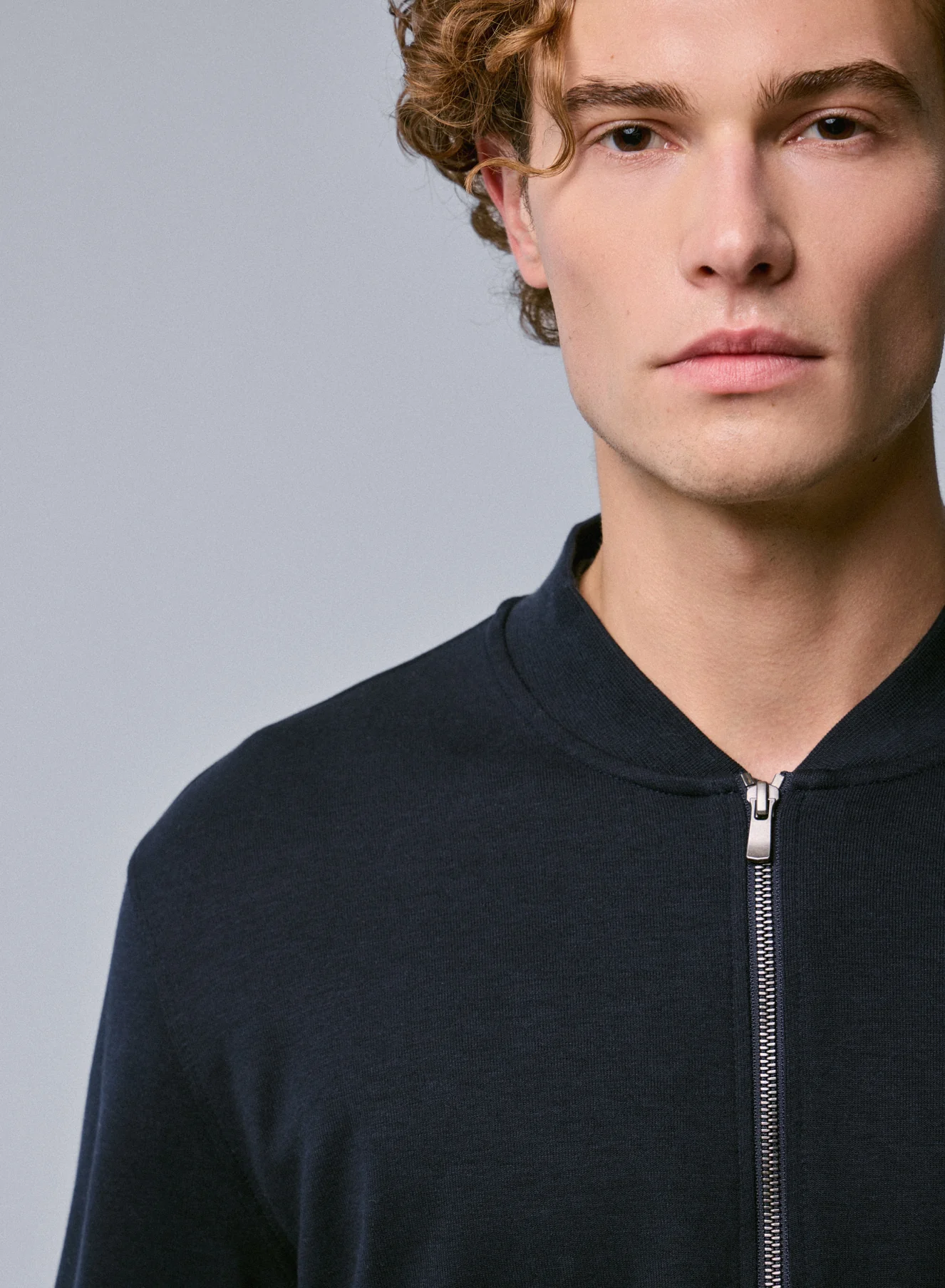 Gilet Marine Col Rond Manches Longues en Lyocel, Tencel / Coton organique - Image 3