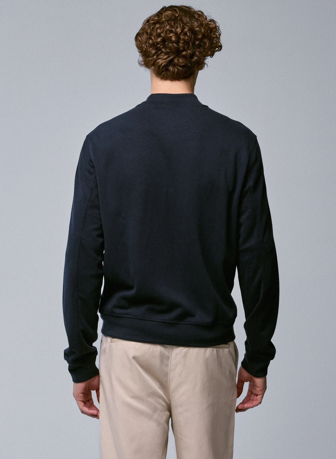 Gilet Marine Col Rond Manches Longues en Lyocel, Tencel / Coton organique - Image 5