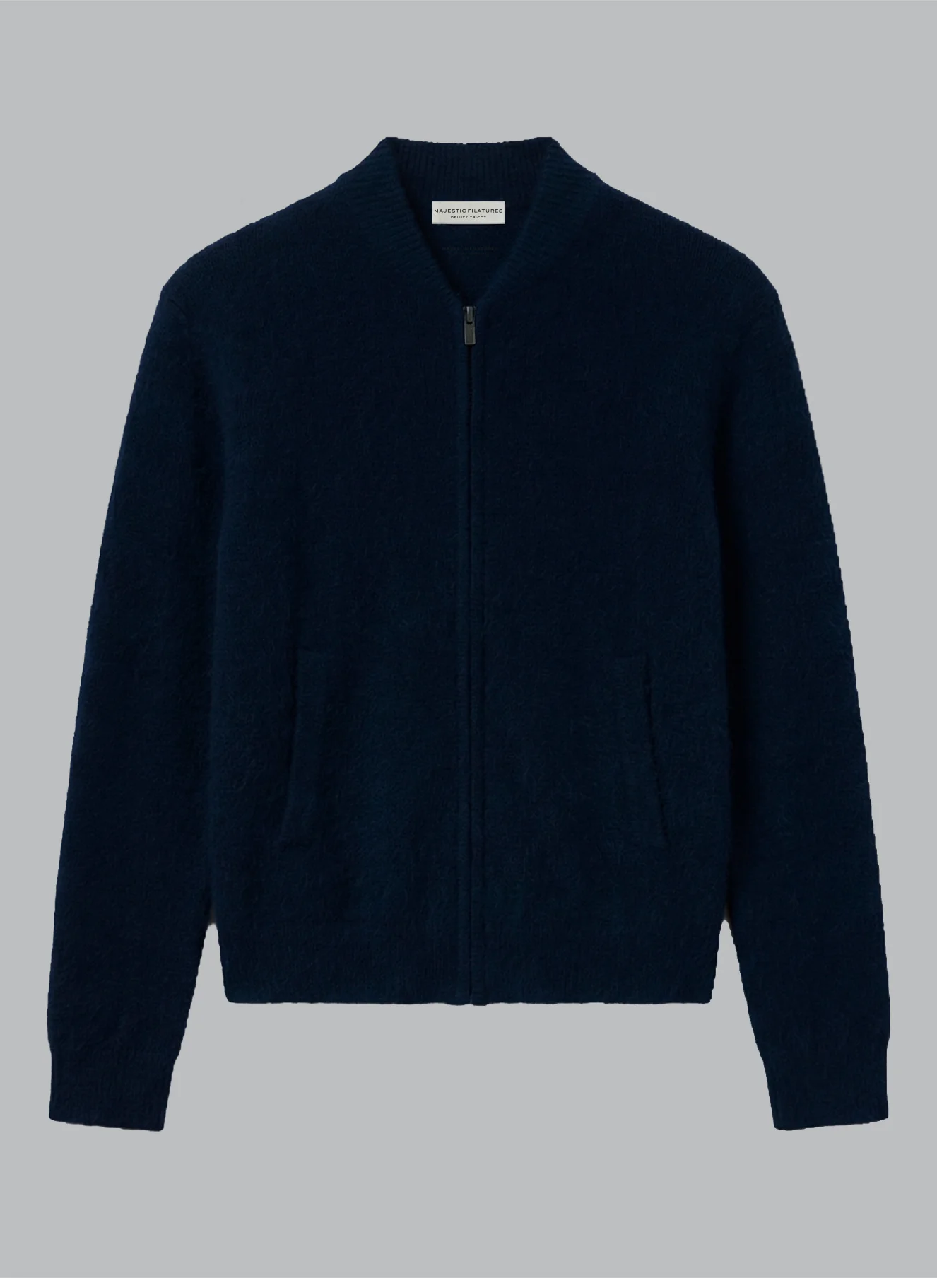 Gilet Marine Col Rond Manches Longues en Raccoon / Polyamide - Image 8