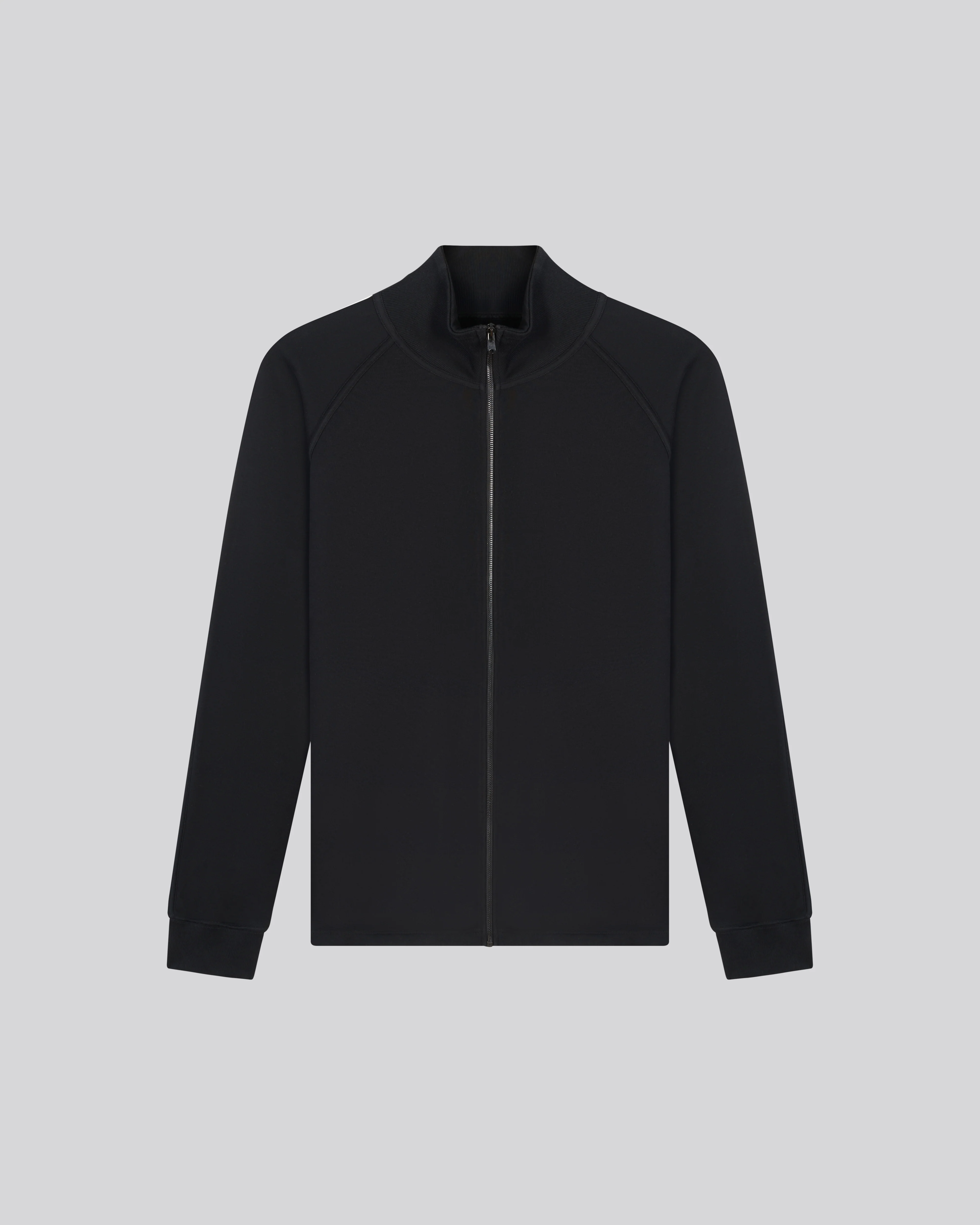Gilet Noir Col Montant Manches Longues en Coton organique - Image 6