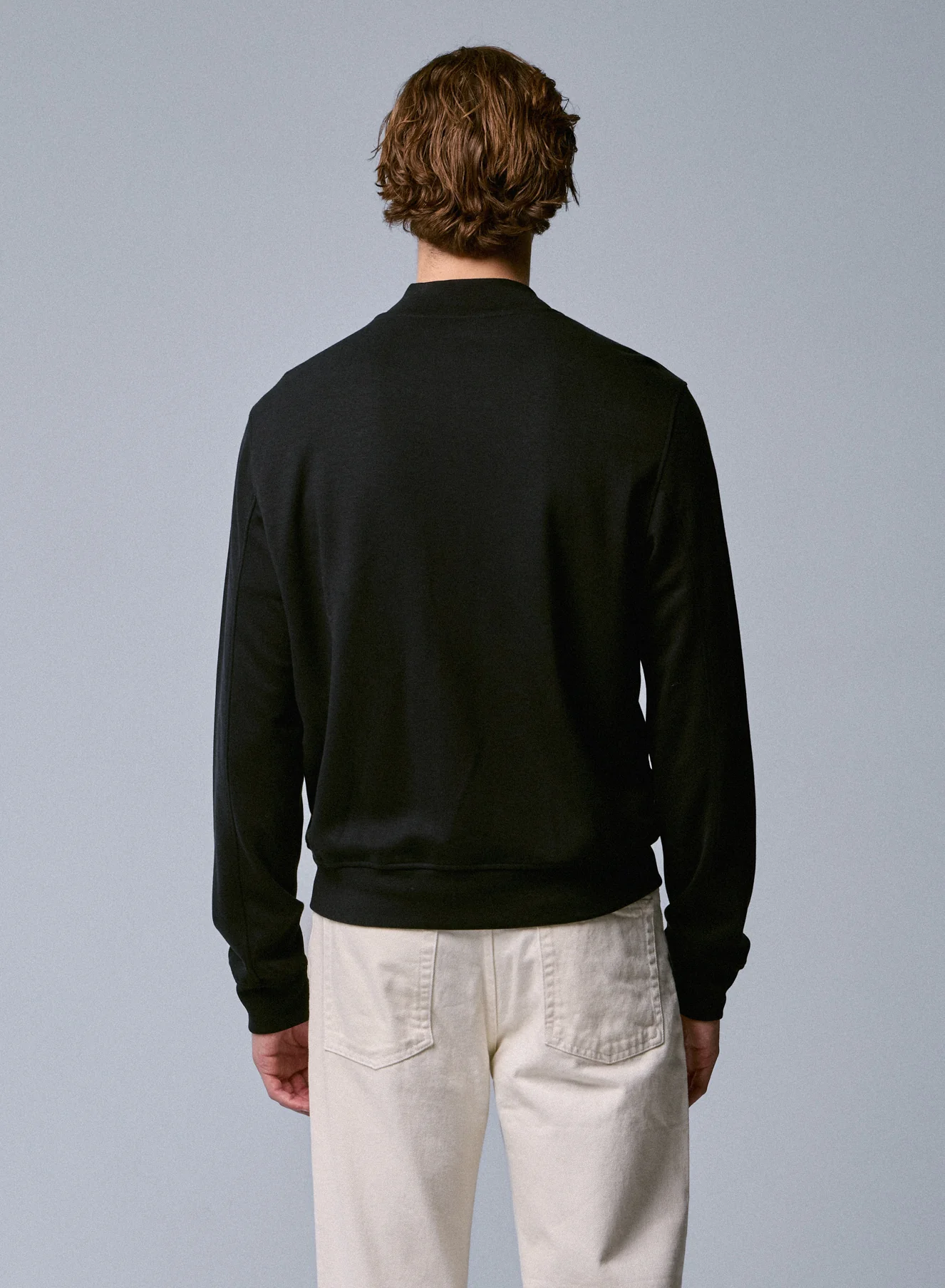 Gilet Noir Col Rond Manches Longues en Lyocel, Tencel / Coton organique - Image 5