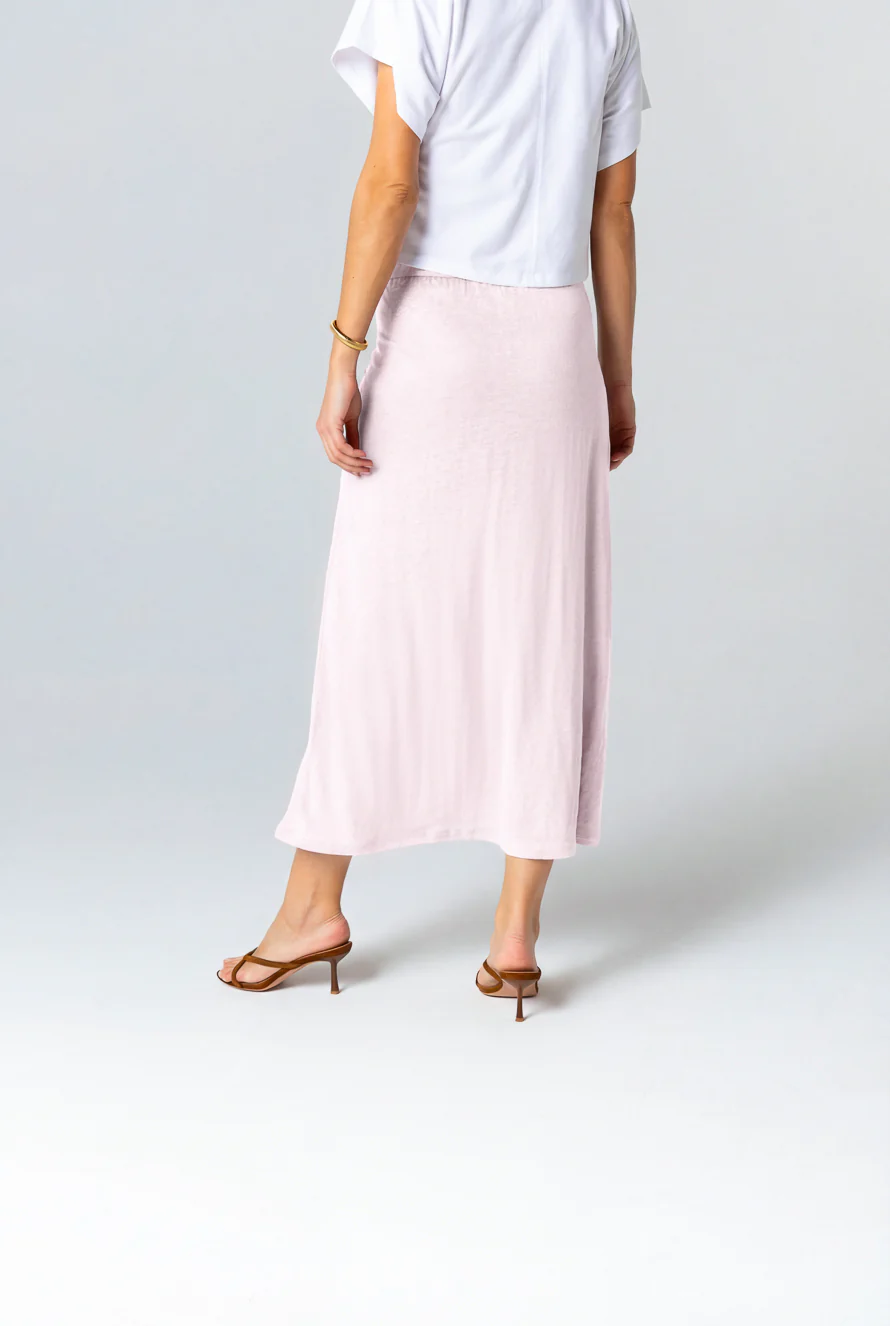 Jupe Rose en Lin / Elasthanne