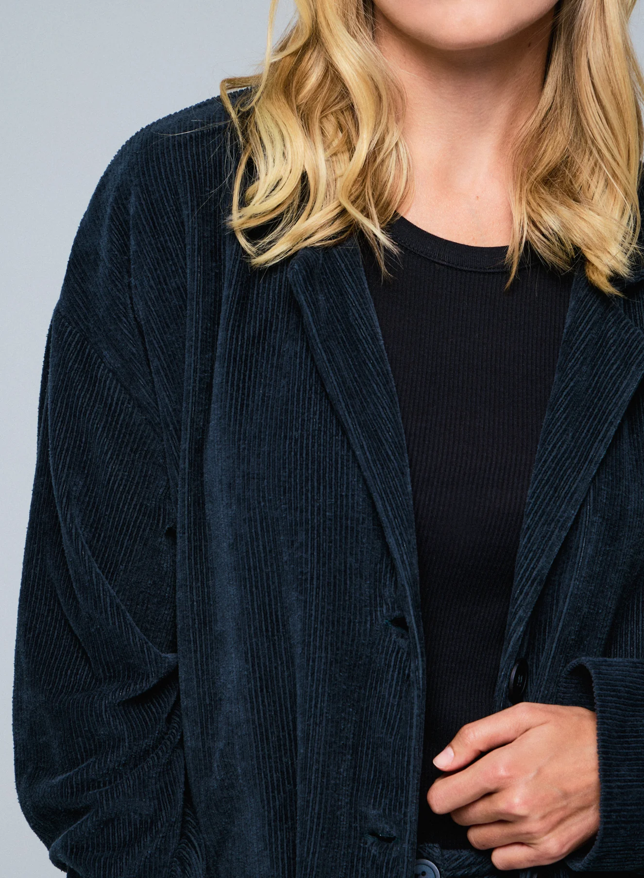 Manteau Gris Veste Manches Longues en Coton Organique / Polyester - Image 4