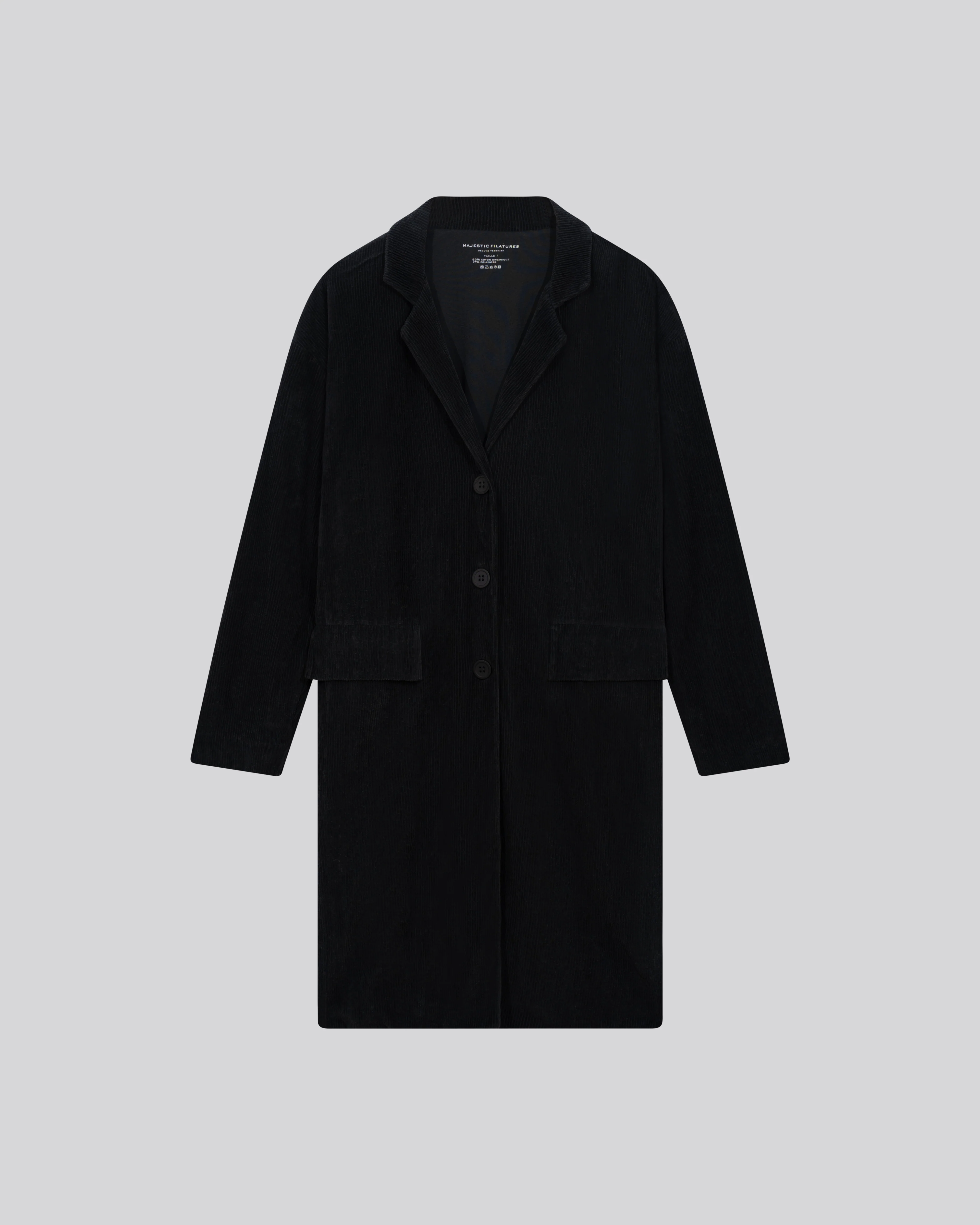 Manteau Gris Veste Manches Longues en Coton Organique / Polyester - Image 6