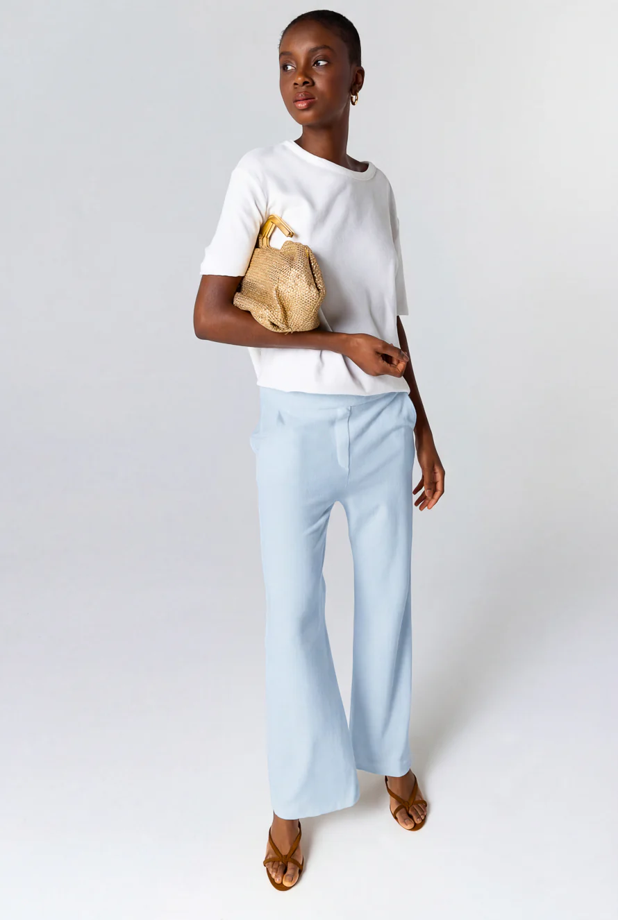 Pantalon Bleu Clair en Coton Organique / Polyamide - Image 3