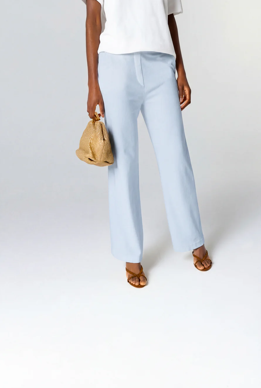 Pantalon Bleu Clair en Coton Organique / Polyamide - Image 4