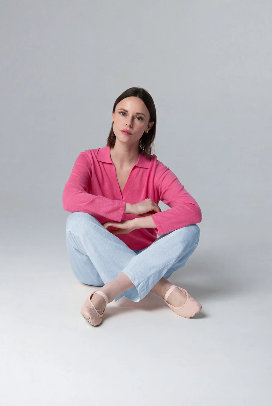 Pantalon Bleu Clair en Lin / Elasthanne - Image 2