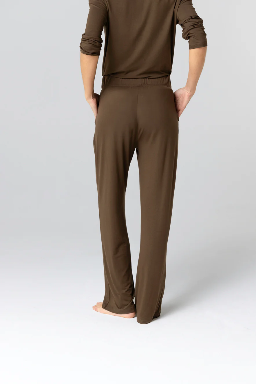 Pantalon Marron Foncé en Viscose / Elasthanne - Image 4