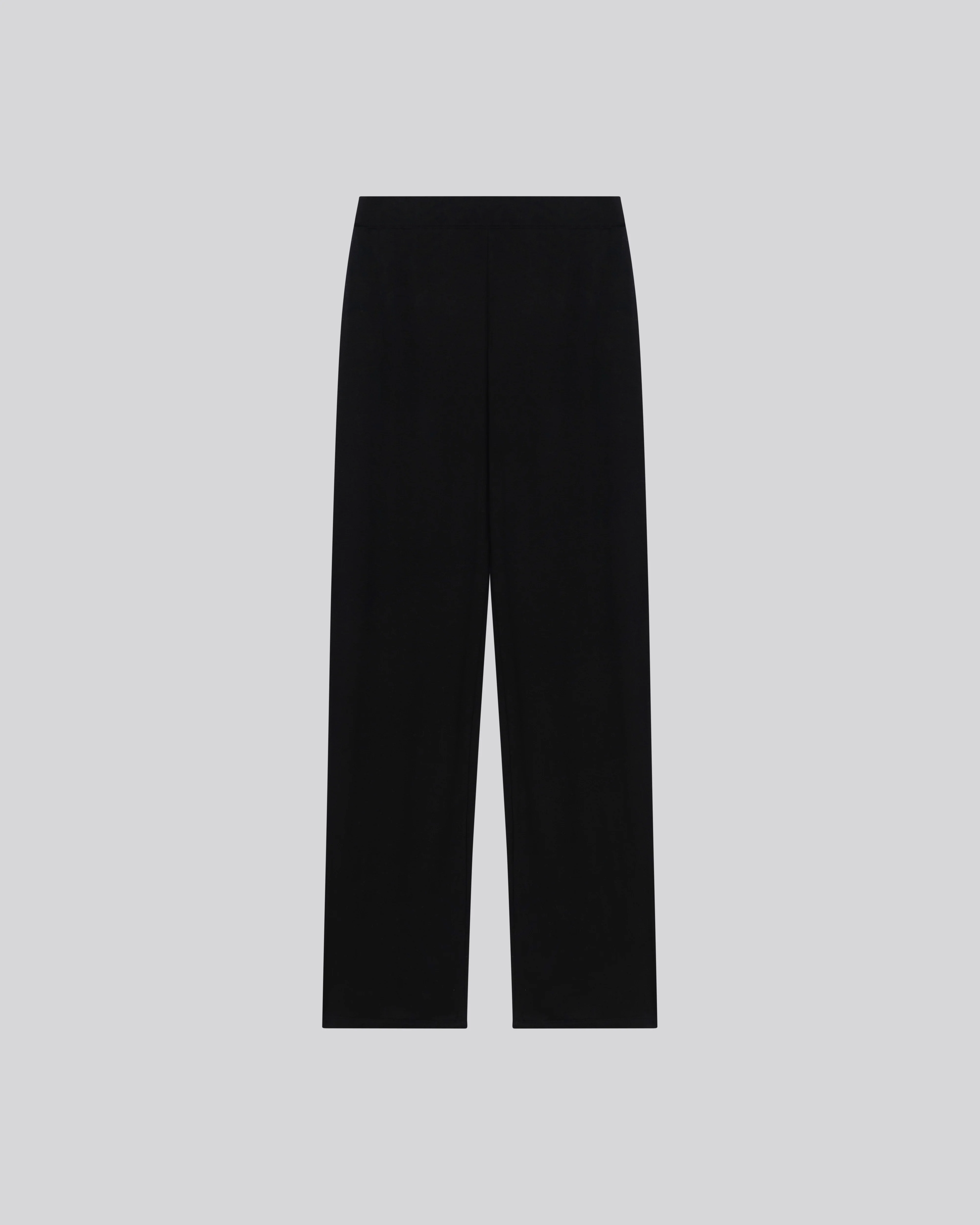 Pantalon Noir Droit avec Taille Élastique en Viscose et Élasthanne - Image 6