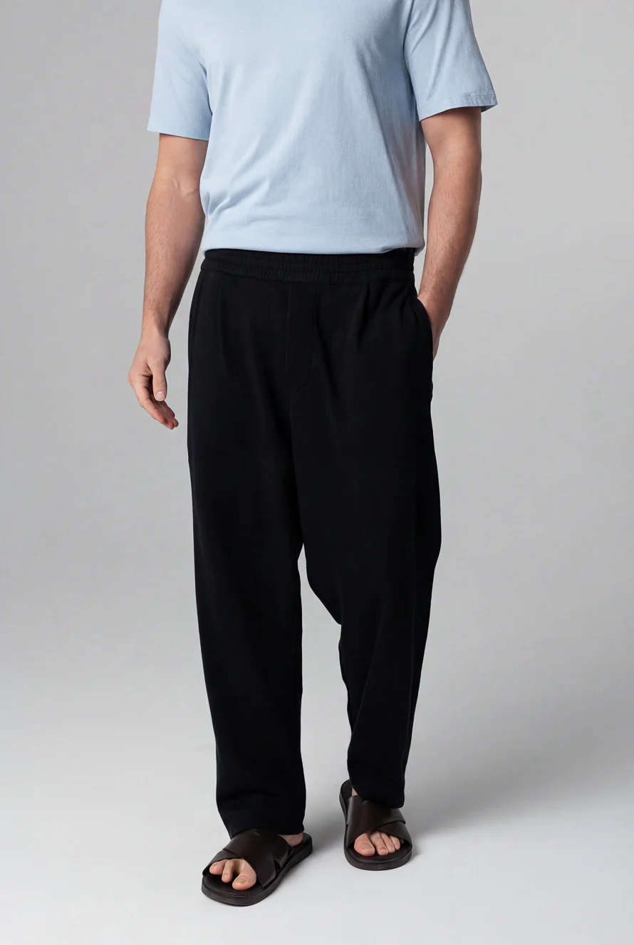 Pantalon Noir en Coton / Lin / Coton organique - Image 2