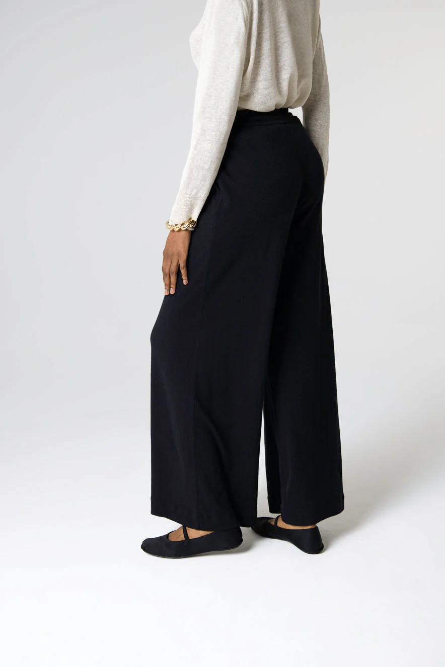 Pantalon Noir en Coton / Lin - Image 2