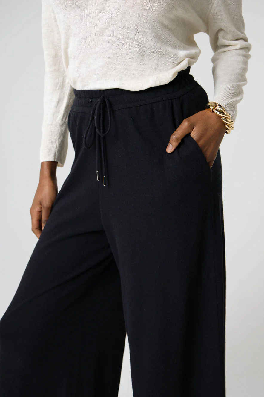 Pantalon Noir en Coton / Lin - Image 4