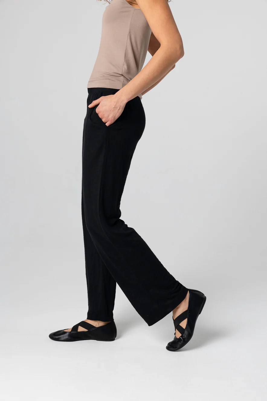 Pantalon Noir en Lin / Elasthanne - Image 4