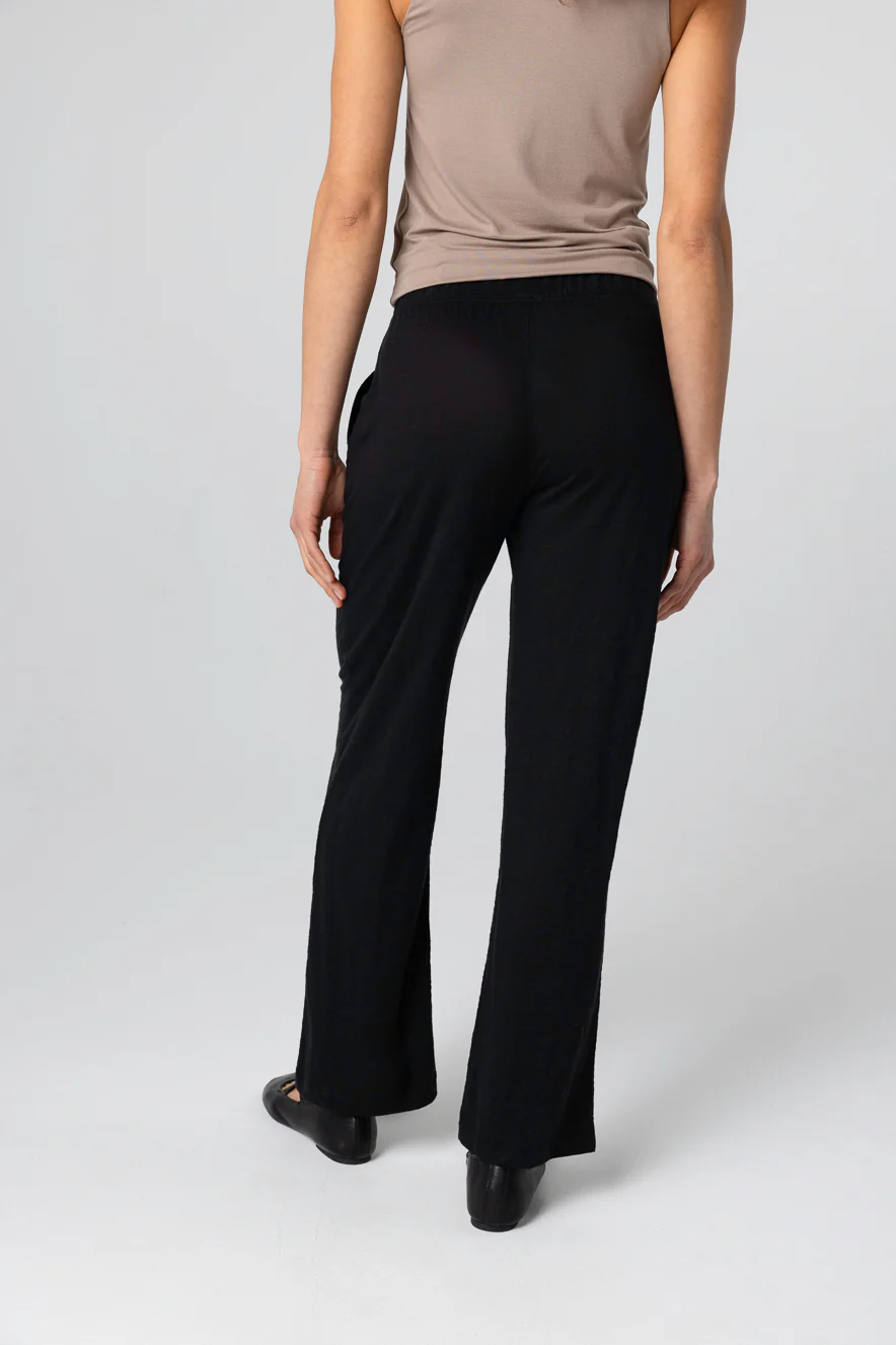 Pantalon Noir en Lin / Elasthanne - Image 5